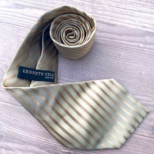 New Kenneth Cole mens silk striped tie